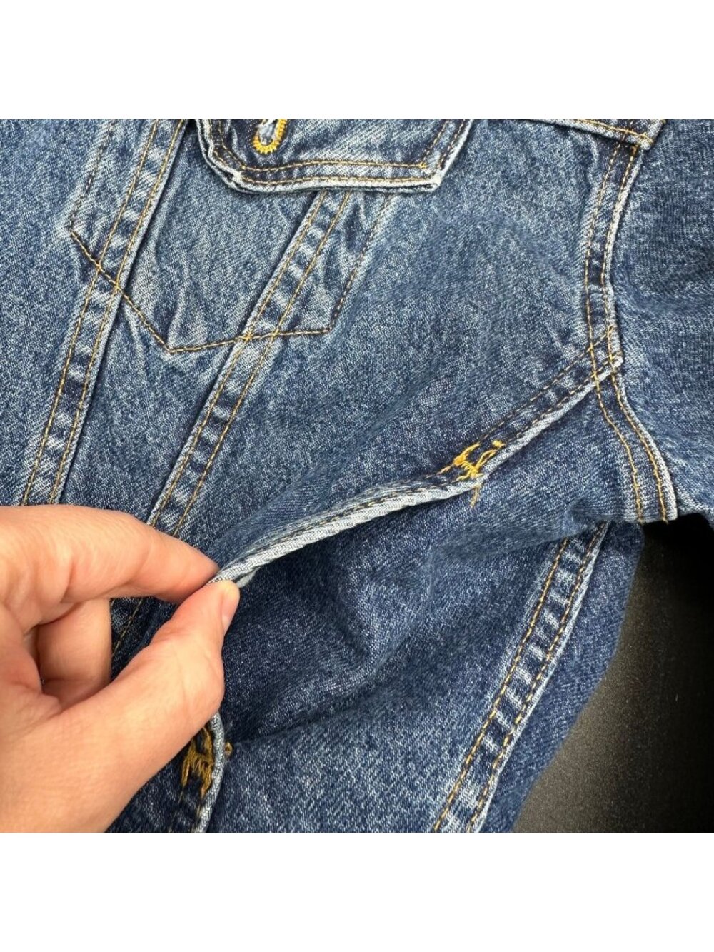 Vintage Levis Jacket Medium Blue Jean Denim Trucker Western 1980s USA Retro - Picture 7 of 11
